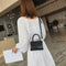 Alligator Pattern Shoulder Handbags PU Leather Women Crossbody Bags (Black)