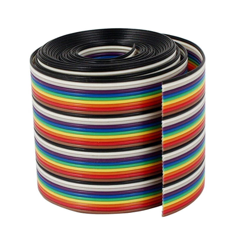 1M 40pin Wire Flat Color Rainbow Ribbon Cable Wire Durable Copper 1.17MM