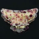 Violet flower pattern Plastic hair clip for ladies