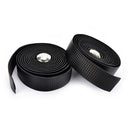 2X Bike Cycling Road Bike Carbon Fiber Handlebar Tape Wrap + 2 Bar Plug black M&