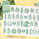 45pcs/lot green leaves Plant Paper Diary Mini box Stickers DIY StickerSA3C