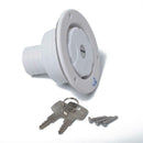 Round White Water Fill Hatch Inlet UV Plastic for RV Trailer with 2 Keys