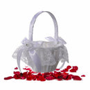 Romantic Wedding Flower Basket Lace Bow Bride Flower Girl Basket Small Size C9G5