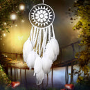 White Handmade Lace Dream Catcher Feather Bead Hanging Decor Ornament