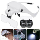 Magnifying Glass Lens LED Light Lamp Visor Head Loupe Jeweler Headband Magni Kw