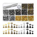 480Pcs/Set Leather Craft Repair Double Cap Rivets Tubular Metal Stud with Tools