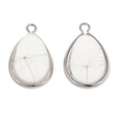 2x Water Drop Glass Natural Dried Flower Pendant Home Hanging Decoration 2cm