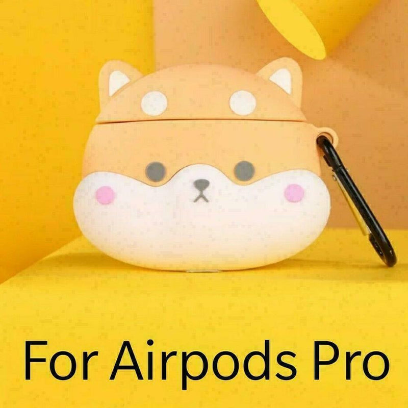 For AirPods Pro 3 Silicone Protective Cover Case Cute Dog Keychain U4P6 A3O7