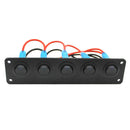 12-24V 5 Gang Round Gang Led Switch Panel Dash Rocker Toggle  5 Pin ON/Off  LED