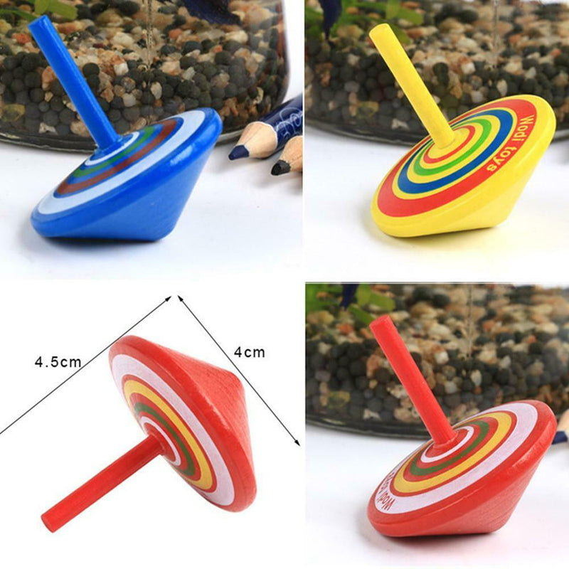 Wood Gyro Kids Toys Relief Stress Desktop Spinning Top Toys Gifts (Circle)