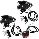 2 Pcs 12V U5 White LED Motorcycle Bike Driving Fog Light Spot Lamps &Switch