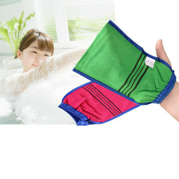 1pc Shower Spa Two-sided Bath Glove Body Cleaning Scrub Mitt Dead Skin Remov Ew