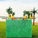 107 Pcs Tropical Party Decoration Set with Hawaiian Table Skirt Palm Leaves D2W9