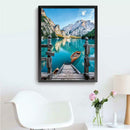 5D DIY Full Drill Diamond Painting Boat Lake Cross Stitch Embroidery Kits
