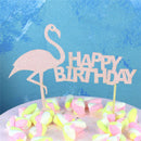 flamingo "happy birthday" cake cup toppers birthday decor kids party supplies M&