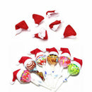 10x Xmas Mini Lollipop Lollypop Santa Claus Hat Cap Wrap Christmas Party Decor