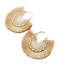 Fashion Flower Hollow Metal Fringed Tassel Statement Earrings For Women Boh T2J4