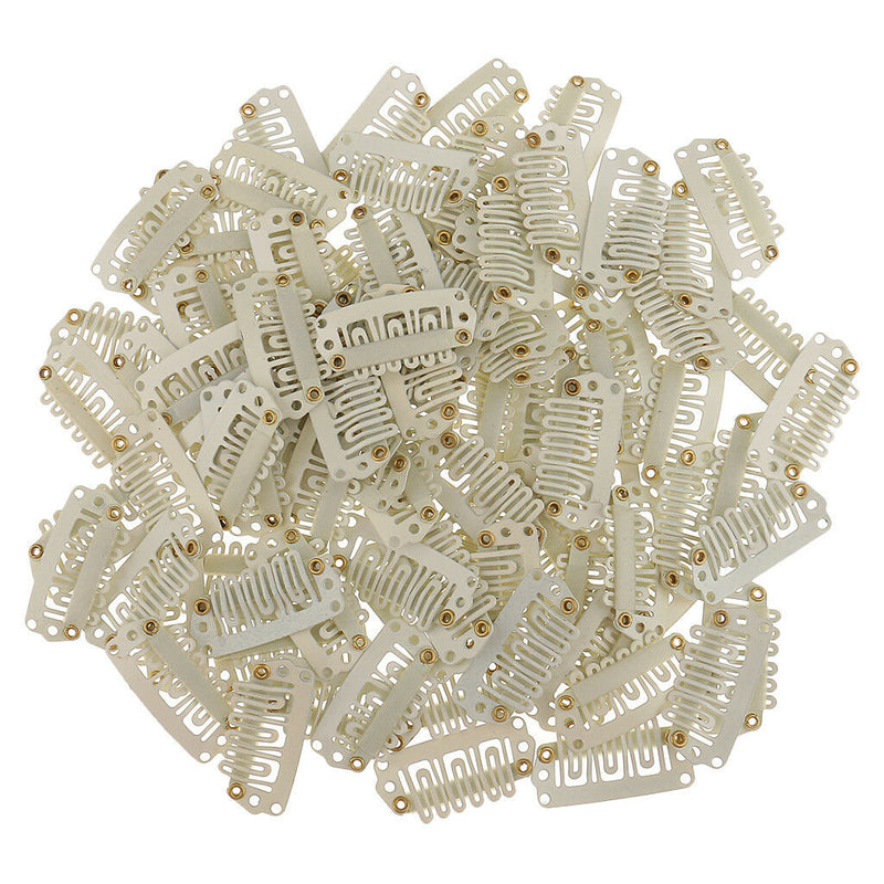 200pcs 28mm Metal Snap Clips for Hair Extensions Clip-on Wigs Weft Hairpiece