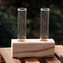 Crystal Glass Test Tube Vase Flowers Plants hydroponic Planter+ Wooden Stan W6P9