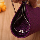 Women Glitter Clutch Purse Evening Party Wedding Banquet Handbag Shoulder B F7R9