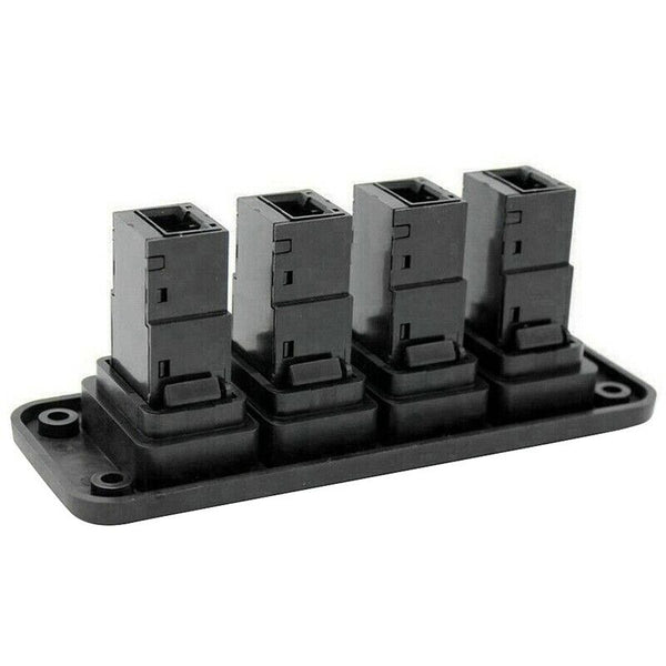 4 Gang 12V Car RV Marine Boat Rocker Toggle Switch Panel Blue LED Waterproo J4Q2
