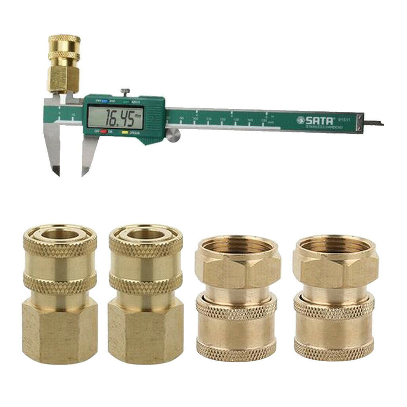 4pcs Quick Connect Coupler Adapter Pressure Washer Hose Connector M18x1.5mm /