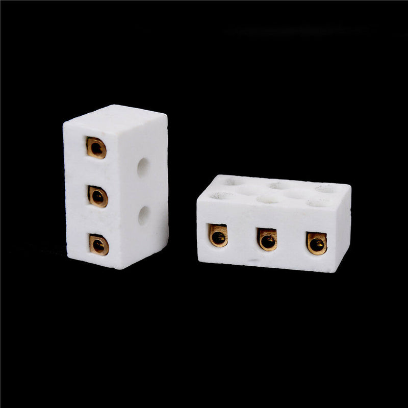 2Pcs High Temperature Ceramic Connector Block 15A 3 Way B Kw