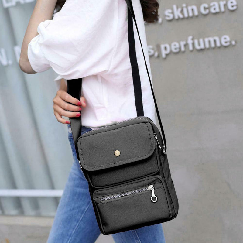 Women Messenger Bag Nylon Shoulder Bag Travel Casual Crossbody Bags/Black A