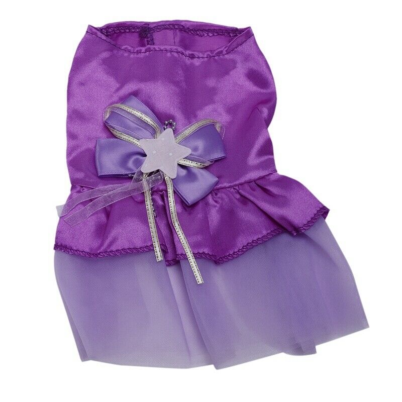 Dog Cat Bow Tutu Dress Lace Skirt Pet Dog Costume Dog Clothes (purple, XS) Y7D9