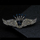 Fashion Men Women Angel Wing Rhinestone Crystal Brooch Pin Suit Shirt
