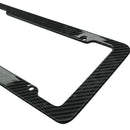 1X Black Carbon Fiber License Plate Frame Tag Cover Protection Rack Standard OZ