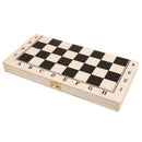 29.5CM Classic Draughts Set Games Educational Folding Wooden Board 64 Fields