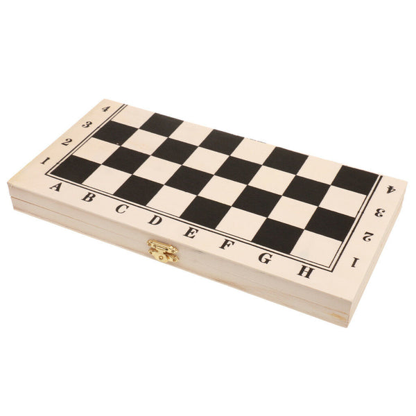 29.5CM Classic Draughts Set Games Educational Folding Wooden Board 64 Fields