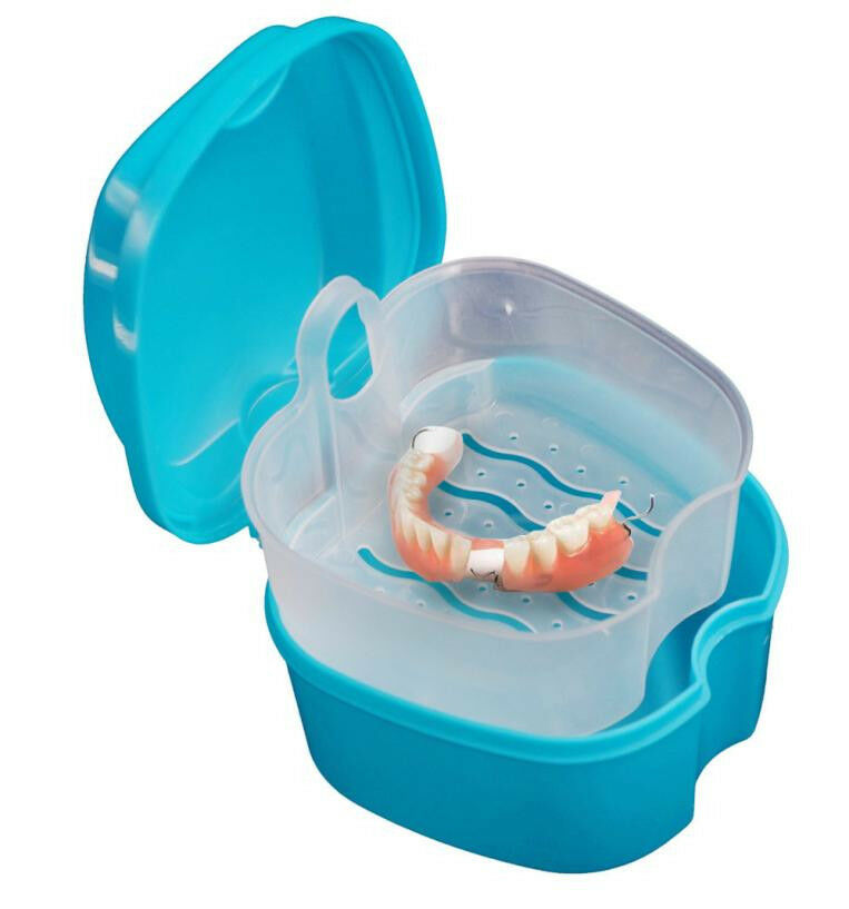 Plastic Denture Bath Box Case Container Dental False Teeth Storage Box
