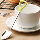 2 PCS Stainless Steel Spoon And Fork Set 1 Cute Shovel Shape Spoon 1 Fork T P7I7