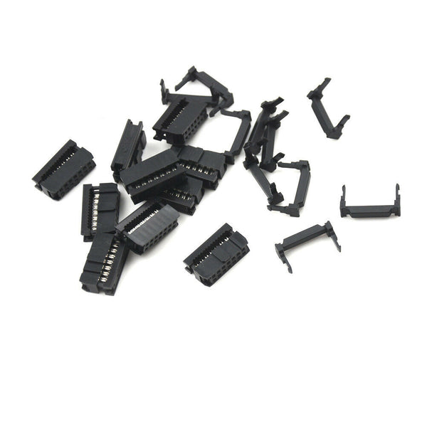 10Pcs 14Pin  2.54 Pitch IDC FC-14 Female JTAG Socket ISP Connector Flat Cable Nw