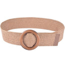Braided Belt With Wooden Buckle Ladies Casual Solid Luxury Fashion Dress Su Y9P8