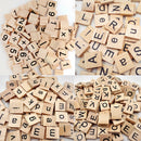 100pcs A to Z Wood Tile Black Letters Puzzle Alphabets Board Crafts