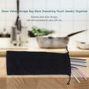 Universal Reusable Straw Velvet Storage Bag Drawstring Pouch Jewelry Organizer