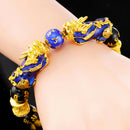 Pixiu Lucky Amulet Bracelet Wristband Jewelry Shining Crystal with Golden-plated