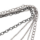 Fashion Retro Multi-layer Chain Pendant Black Cross Metal Long Necklace GiftO3J5