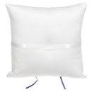 Double-Heart Rhinestone Wedding Ring Pillow Cushion Bearer, Purple C7X9
