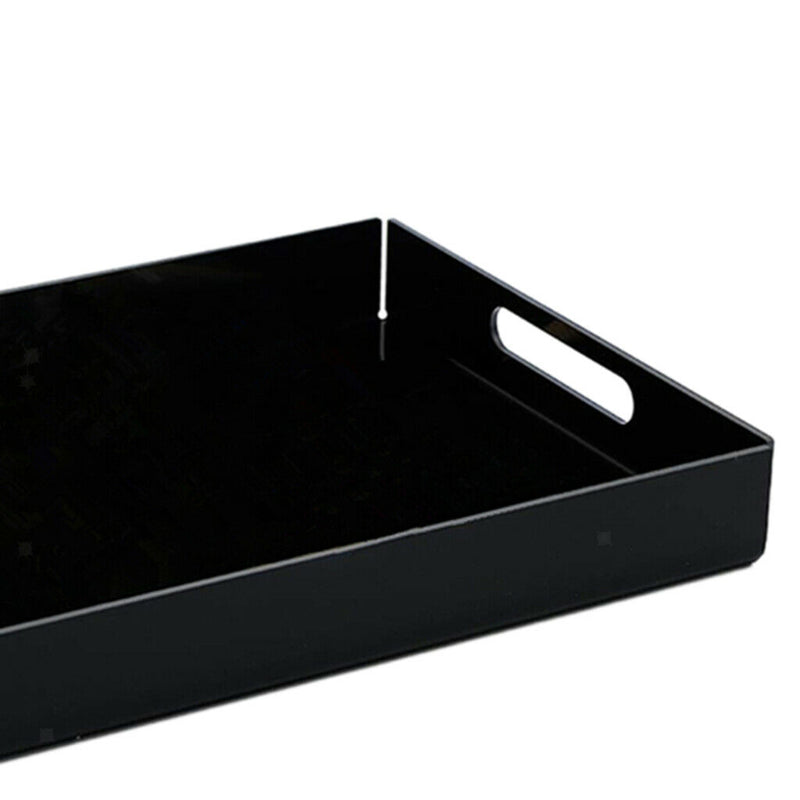 Food Service Tray Breafast Drinks Cake Trays Acrylic Makeup Organizer Black
