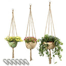 Macrame Plant Hanger Set Hanging Planter Handmade Jute Rope For Indoor Outd