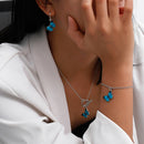 Pendant Necklace + Hoop Earrings + Bracelet Set for Women Retro Gothic Holiday
