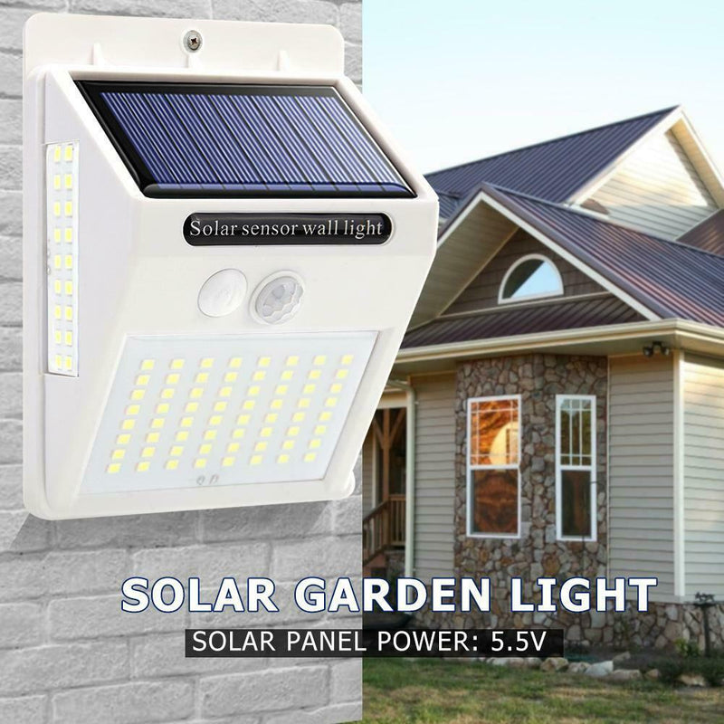 2pcs 100LED Three-sided Solar Motion Sensor Wall Light Outdoor Garden Lamp