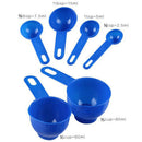 6 Pcs Blue Plastic Measuring Spoons Set Kitchen Tools Spoon Cooking