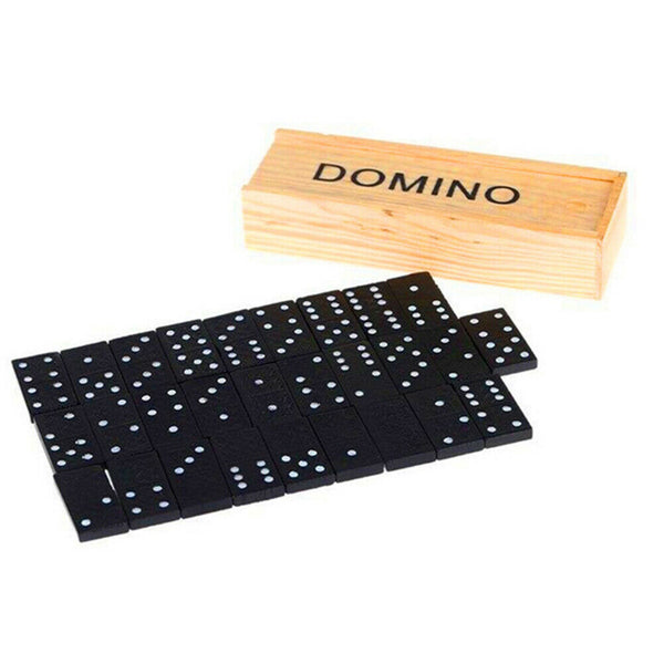 Classic Numbers Teaching Aids Table Game Wood Dominoes Set With Storage Case
