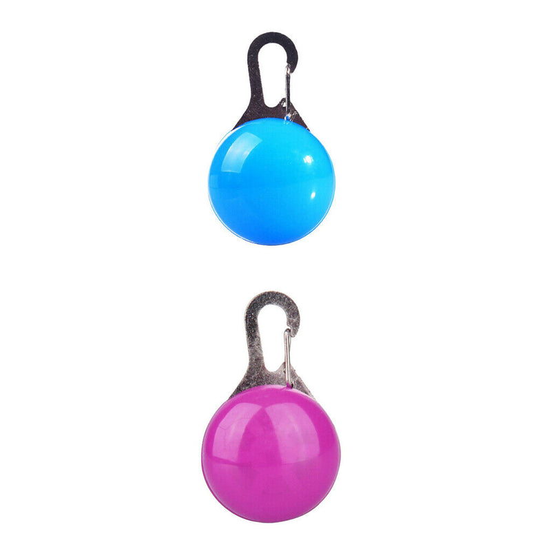 2Pcs Pet Dog Cat Safety LED Clip Buckle Night Light Decor Bulb Collar
