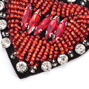 Rhinestone Beaded Heart Shaped Patch for Clothing Sewing on Beading Applique TEU